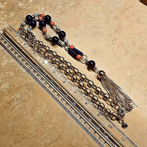 Talbots Long Goldtone Colorful Tassel Necklace ๐ฟ - Picture 3 of 4